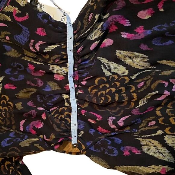 Kensie Women's Floral Print Belted Chiffon Flounce Midi Dress Size 2 - Picture 5 of 11